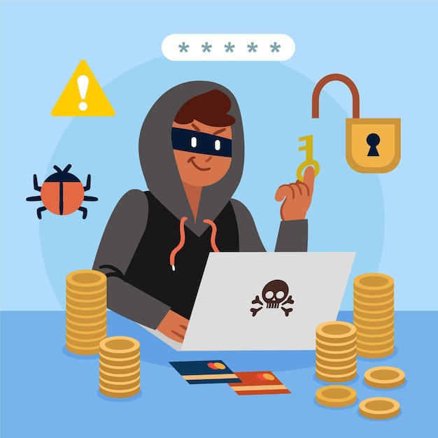 Koncept for cyberangreb med hacker