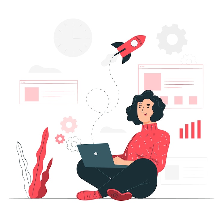 Gratis Vektor konceptillustration af livet i en startup