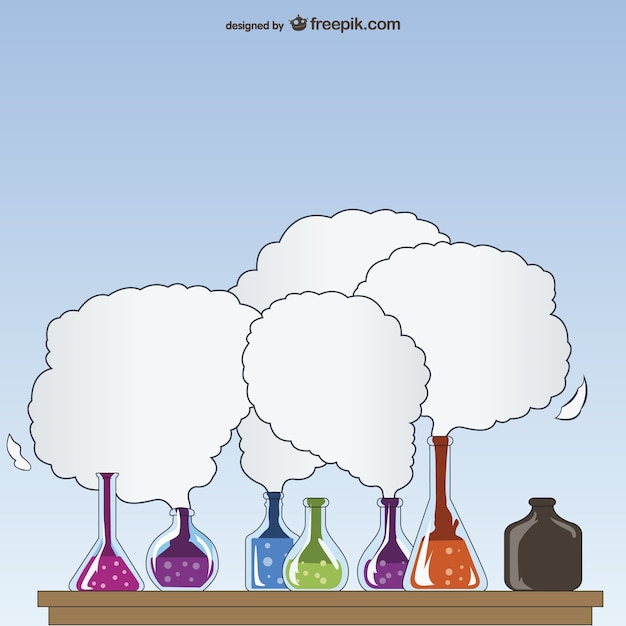 laboratory test tubes with colorful experiments inside