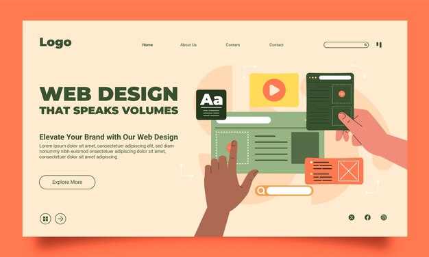 Landingsside-skabelon til webdesignjob