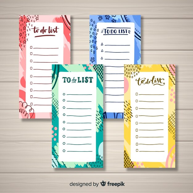 Lovely watercolor to do list collection