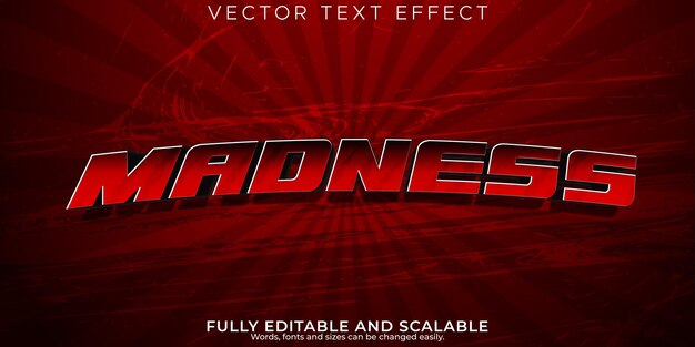 Madness horror text effect editable scary and red text style