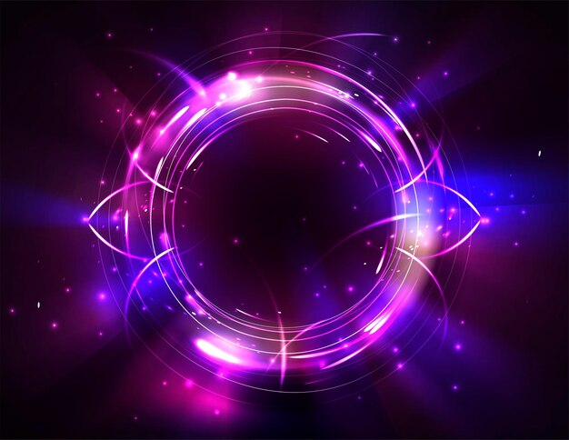 Magic futuristic circle portal
