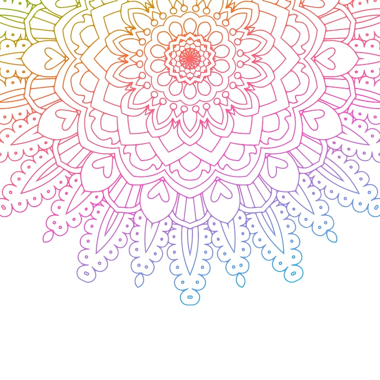 Gratis Vektor mandala design with rainbow colours