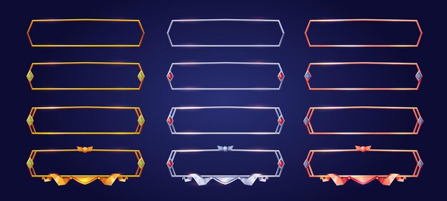 Medieval game frame ui metal fantasy border