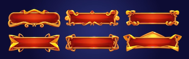 medieval red buttons ui game menu elements
