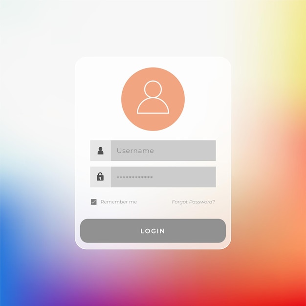 member login form template with username and password design