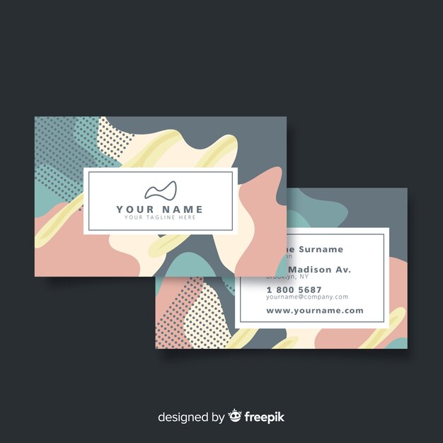 memphis business card template with logo