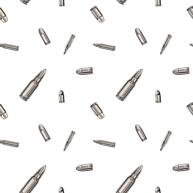 metallic chrome bullets pattern seamless background design