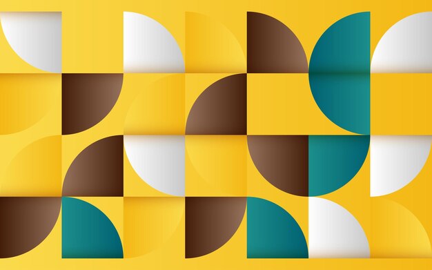 Midcentury geometric abstract pattern with simple shapes and beautiful color palette Simple geometric pattern composition Vector illustration