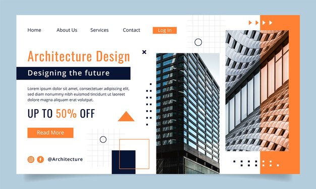 Minimal architecture project landing page