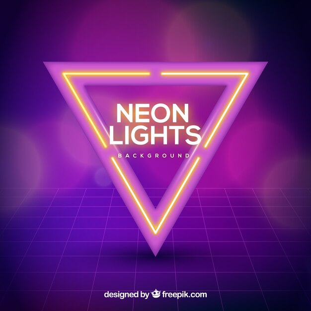 Modern background with neon triangle