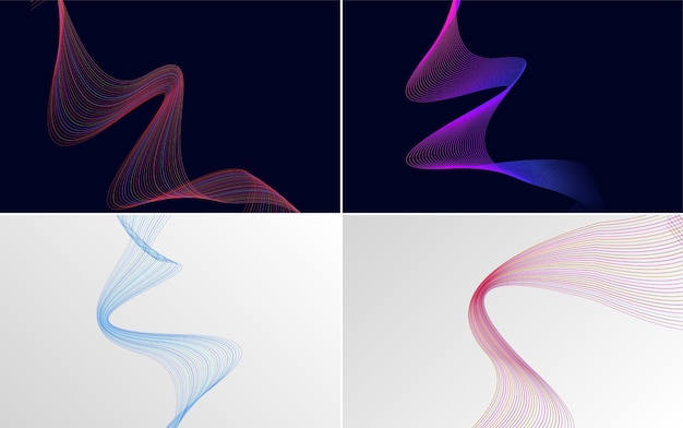 Modern wave curve abstract presentation background Pack