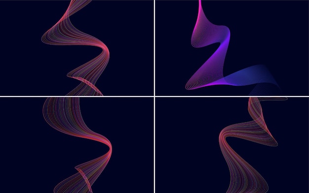 modern wave curve abstract presentation background pack