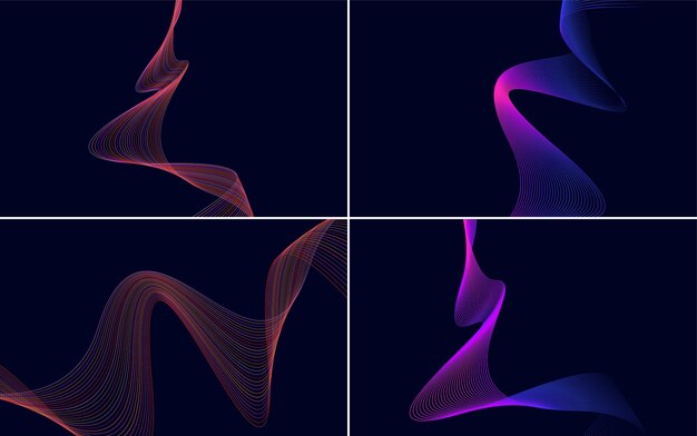 modern wave curve abstract presentation background pack