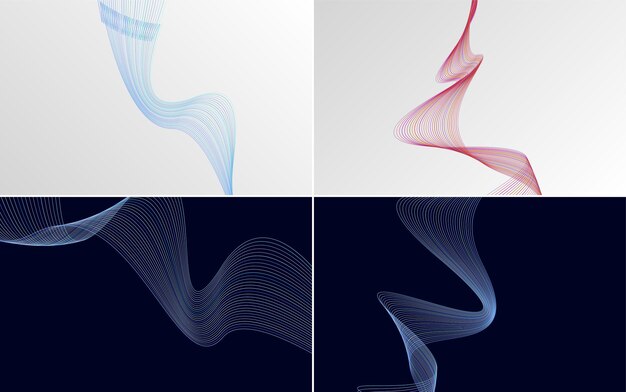 modern wave curve abstract presentation background pack