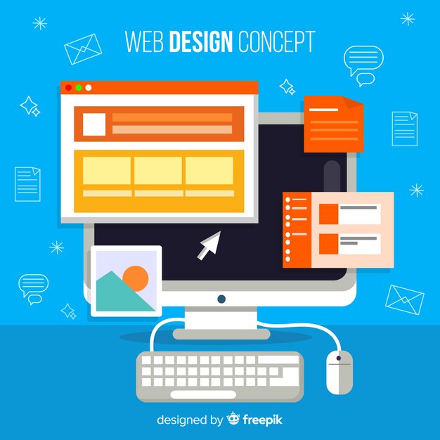 modern web design concept with flat style