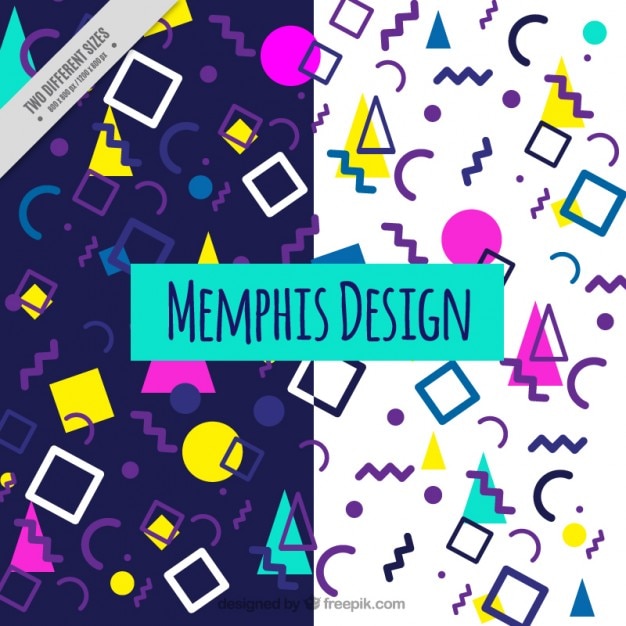 Moderne baggrund med former i memphis design