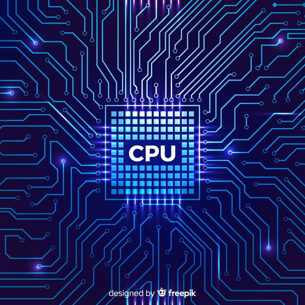 Moderne CPU-baggrund med lineær stil