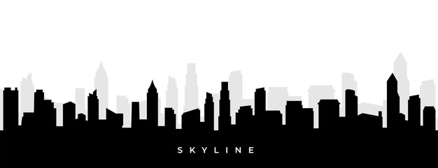 Moderne skyscrapers silhuetbanner til byudvikling