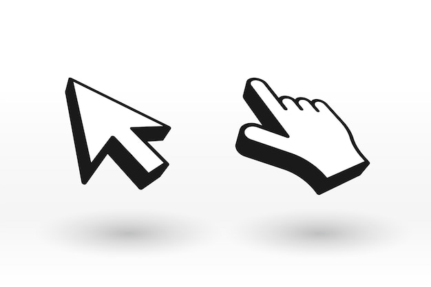 mouse cursor and pointer in 3d style