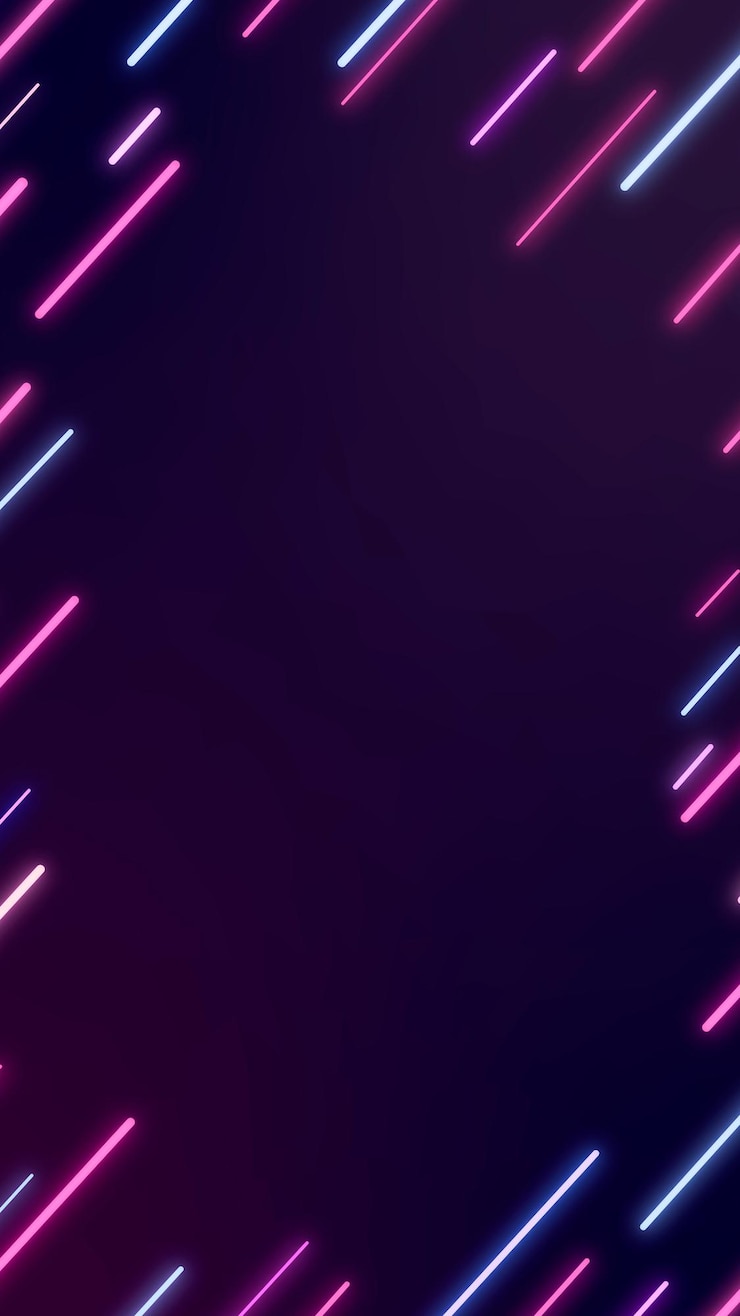 Gratis Vektor neon abstract frame on a dark purple phone wallpaper vector