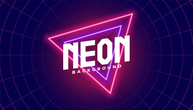 Neon background with red and purple triangle shape