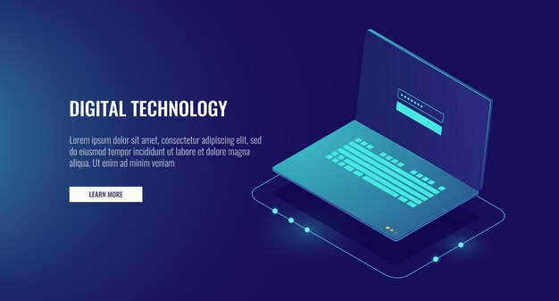 Open laptop with authorization form on screen, personal data protection and processing