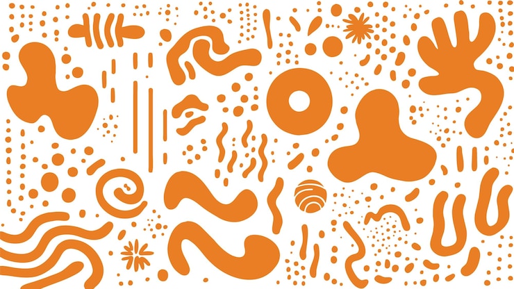 Gratis Vektor orange doodle poster