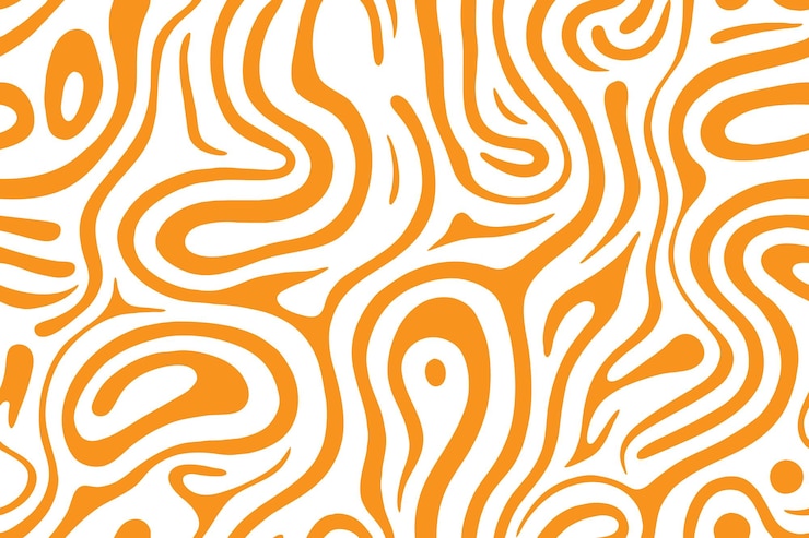 Gratis Vektor orange irregular organic lines seamless pattern
