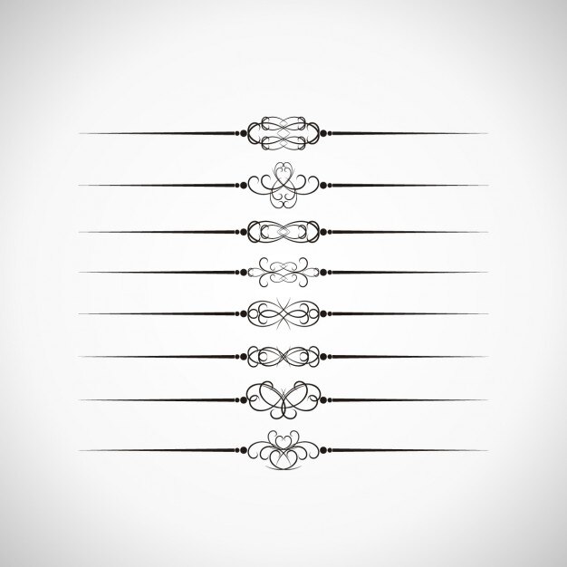 Gratis Vektor ornamental dividers pack