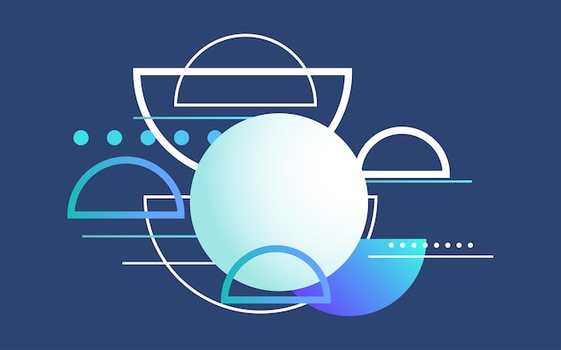 overlapping design elements on blue background vector illustration
