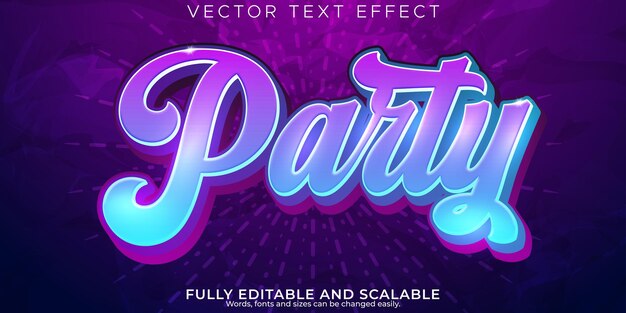 party text effect editable club and event text style