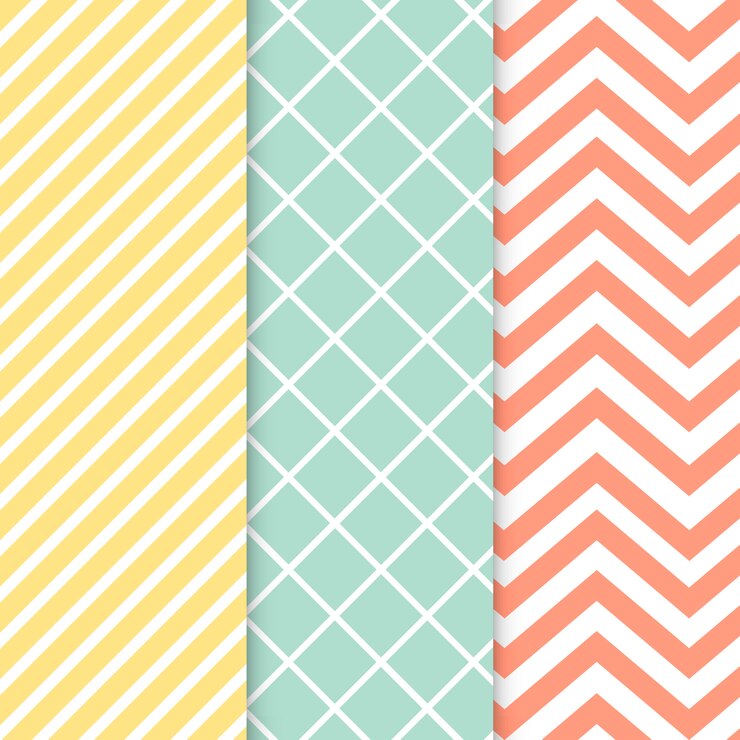 Gratis Vektor pastel mixed seamless pattern vector set