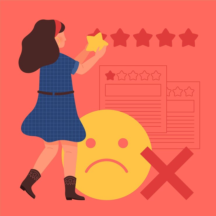 Gratis Vektor person complaining about a product