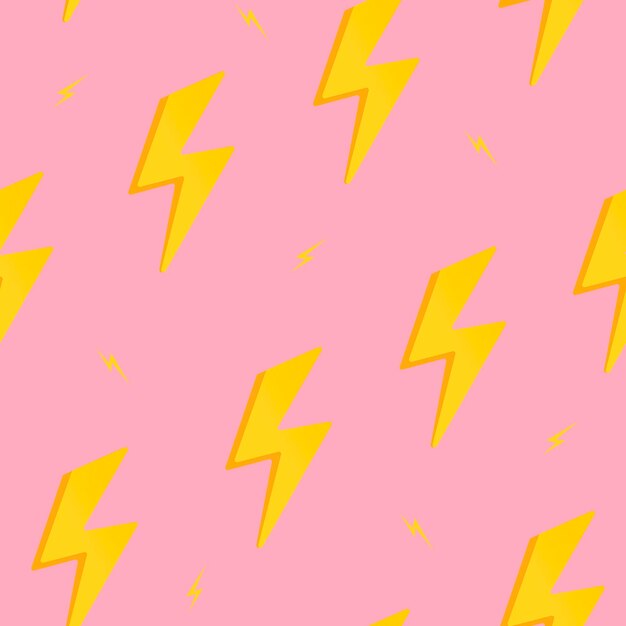 Pink seamless pattern background, lightning bolt illustration vector