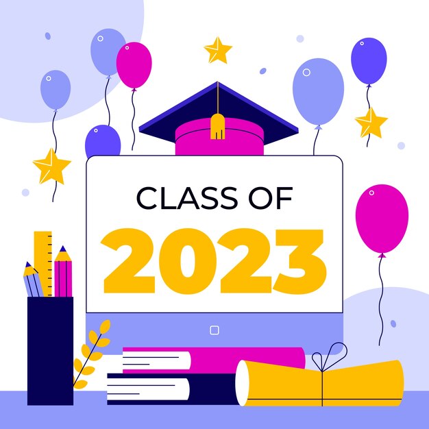 Platt illustration av 2023 års avgångsklass