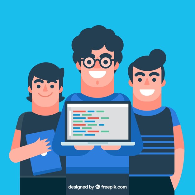 programmers concept with flat design
