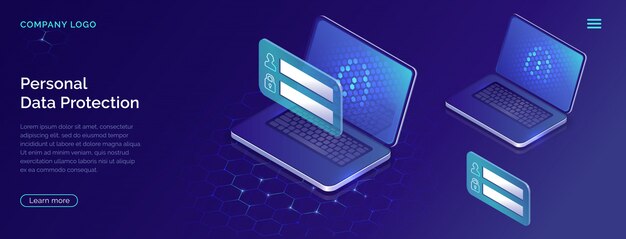 protecting personal data concept, account security