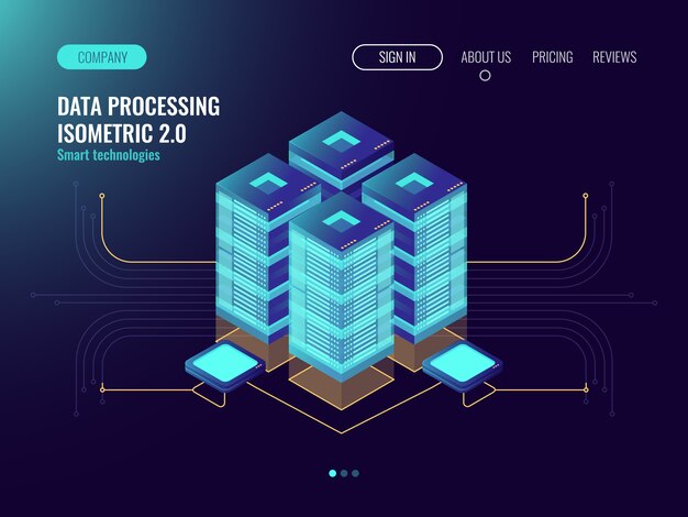 Proxy and vpn technology, virtual server room, cloud data backup storage