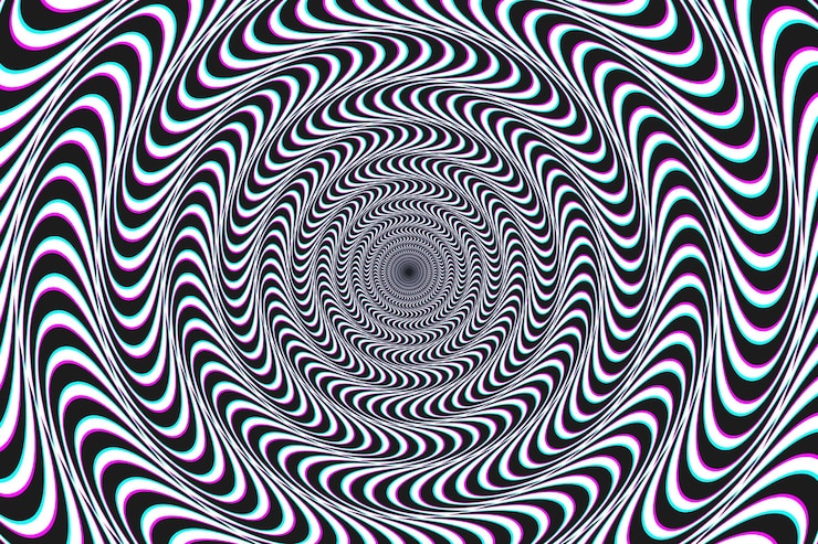 Gratis Vektor psykedelisk baggrund med optisk illusion