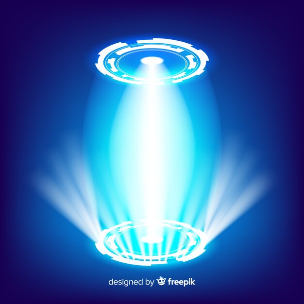 realistic blue hologram portal background
