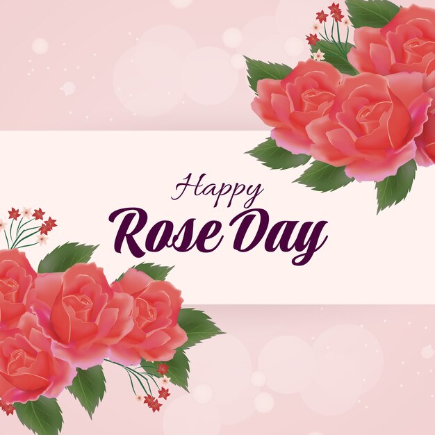 realistic rose day illustration
