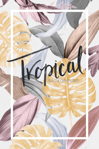 rectangle frame on a tropical background vector