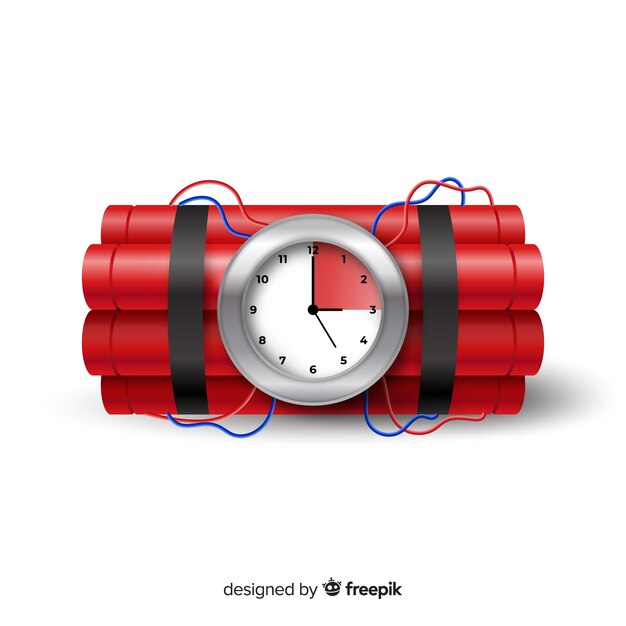 red time bomb realistic style