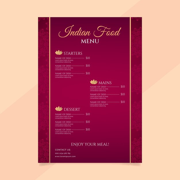 Restaurant menu template