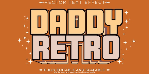retro editable text effect editable daddy and vintage text style