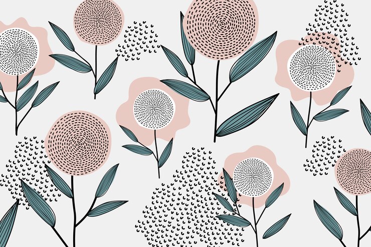Gratis Vektor retro floral  pattern
