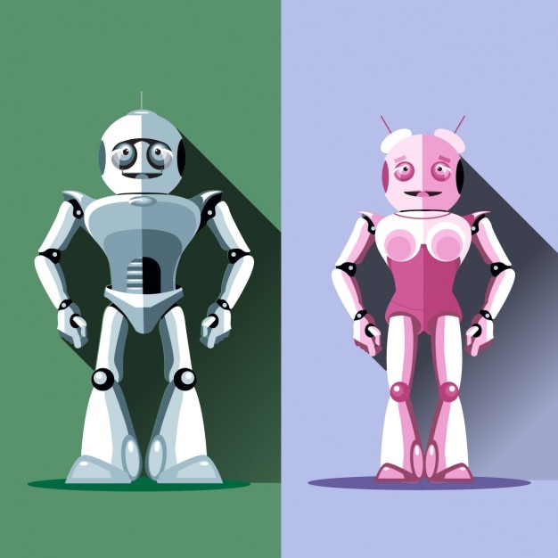 Gratis Vektor robotpar