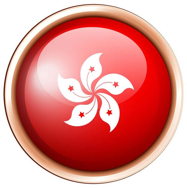 Round badge with HongKong flag